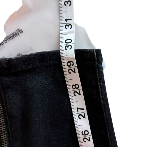 Athleta Womens Jeans Sculptek Denim Carbon Black Wash Zip Ankle Goth Moto Size 6 - Picture 13 of 15